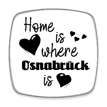 Zuhause in Osnabrück - Home is where Osnabrück is - Viereckiger Kühlschrankmagnet - Weiß - Vorne