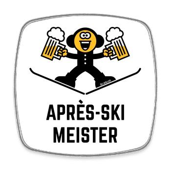 Après-Ski Meister (Bier / Karikatur / 3C) - Viereckiger Kühlschrankmagnet - Weiß - Vorne