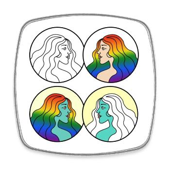 She - Square fridge magnet - white - Front
