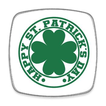 St. Patrick's Day Geschenk Kleeblatt Männer, Frauen, Kinder - Viereckiger Kühlschrankmagnet - Weiß - Vorne