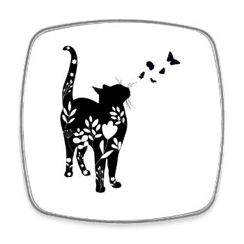 Blumenkatze, Blumentier, niedliche Katze, Katze, Katzenliebe - Viereckiger Kühlschrankmagnet - Weiß - Vorne