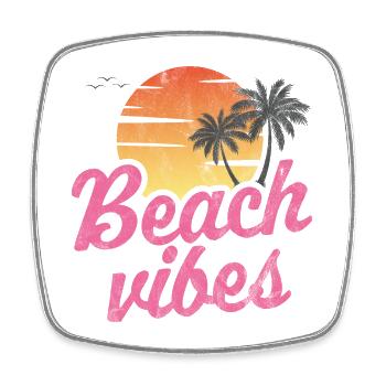 Beach Vibes - Square fridge magnet - white - Front