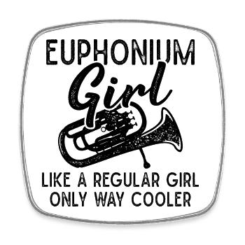 Euphonium Mädchen Orchester Musiker - Viereckiger Kühlschrankmagnet - Weiß - Vorne