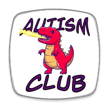 Autism Club „Rexi“ - Viereckiger Kühlschrankmagnet - Weiß - Vorne