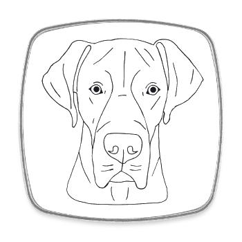 Deutsche Dogge - Viereckiger Kühlschrankmagnet - Weiß - Vorne