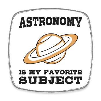 Astronomie ist mein Lieblingsthema, Planet Saturn - Viereckiger Kühlschrankmagnet - Weiß - Vorne