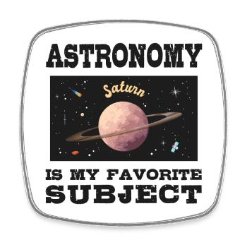 Astronomie ist mein Lieblingsthema, Planet Saturn - Viereckiger Kühlschrankmagnet - Weiß - Vorne