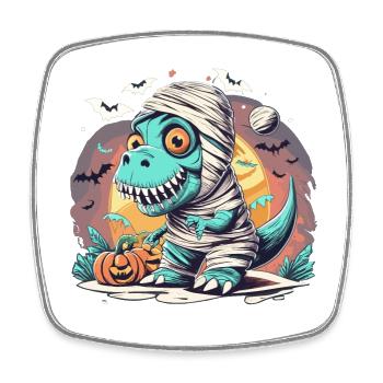 Tyrannosaurus Trex Halloween - Magnet carré - blanc - Devant