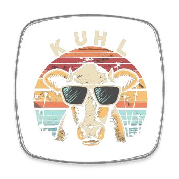 Lustiges Kuh Kühe Sonnenbrille Vintage Bauer - Viereckiger Kühlschrankmagnet - Weiß - Vorne