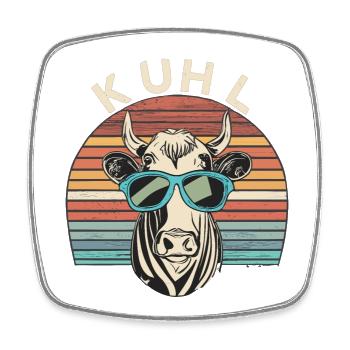 Lustiges Kuh Kühe Sonnenbrille Vintage Bauer - Viereckiger Kühlschrankmagnet - Weiß - Vorne