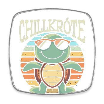 Relaxed Turtle Chill Toad - Square fridge magnet - white - Front