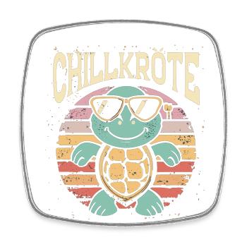 Relaxed turtles Chill toad - Square fridge magnet - white - Front
