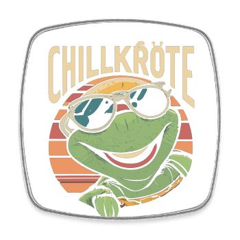 Relaxed turtles Chill toad - Square fridge magnet - white - Front