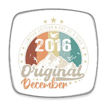December 2016 Birthday Gift - December 2016 - Square fridge magnet - white - Front