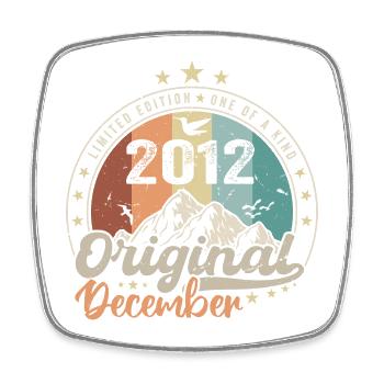 December 2012 Birthday Gift - December 2012 - Square fridge magnet - white - Front