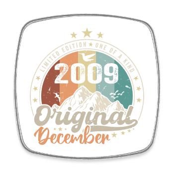 December 2009 Birthday Gift - December 2009 - Square fridge magnet - white - Front