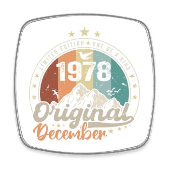 December 1978 Birthday Gift - December 1978 - Square fridge magnet - white - Front
