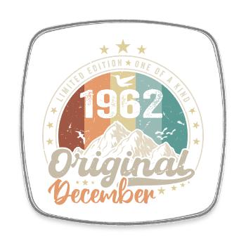 Dezember 1962 Geburtstagsgeschenk - Dezember 1962 - Viereckiger Kühlschrankmagnet - Weiß - Vorne