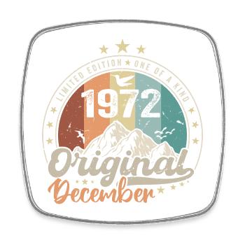 Décembre 1972 Cadeau Anniversaire - Decembre 1972 - Magnet carré - blanc - Devant