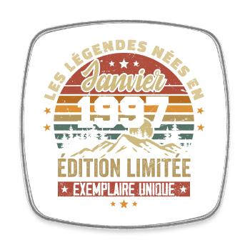 Légendaire depuis Janvier 1997 Vintage Cadeau 1997 - Magnet carré - blanc - Devant