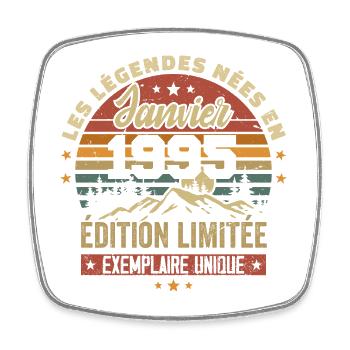 Légendaire depuis Janvier 1995 Vintage Cadeau 1995 - Magnet carré - blanc - Devant