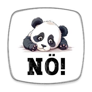 Nö Einfach Nö No Nein Panda Bär Süß Lustig Spruch - Viereckiger Kühlschrankmagnet - Weiß - Vorne