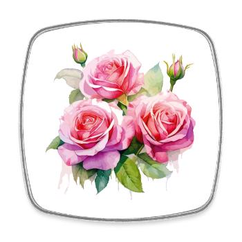 Roses Rose Blossom Fleurs Rose Rose Motif Floral - Magnet carré - blanc - Devant