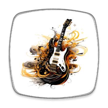 Guitare électrique Splash Guitariste Instrument de musique Rock - Magnet carré - blanc - Devant