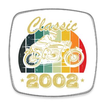Klassisches Vintage-Geburtstagsgeschenk aus dem Jahr 2002 - Viereckiger Kühlschrankmagnet - Weiß - Vorne