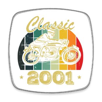 Klassisches Vintage-Geburtstagsgeschenk Jahrgang 2001 - Viereckiger Kühlschrankmagnet - Weiß - Vorne