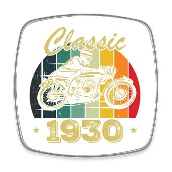 Vintage Classic Birthday Gift Born in 1930 - Square fridge magnet - white - Front