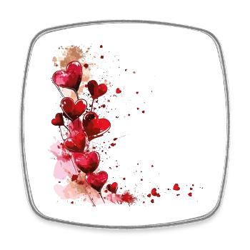 Herzen Herzmotiv Rot Liebe Romantisch Valentinstag - Viereckiger Kühlschrankmagnet - Weiß - Vorne