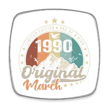Cadeau D'anniversaire Nées En Mars 1990 Retro 1990 - Magnet carré - blanc - Devant