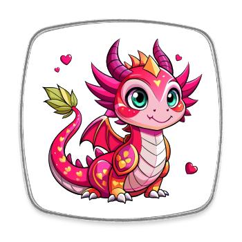 Colorful Dragon - Square fridge magnet - white - Front