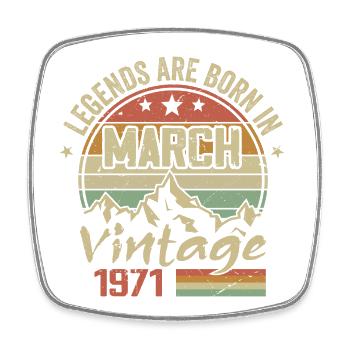 Les Légendes Sont Nées En Mars 1971 Cadeau Vintage - Magnet carré - blanc - Devant