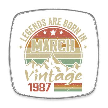Les Légendes Sont Nées En Mars 1987 Cadeau Vintage - Magnet carré - blanc - Devant