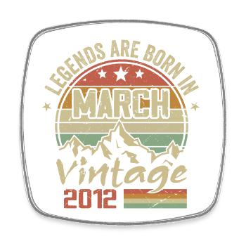 Les Légendes Sont Nées En Mars 2012 Cadeau Vintage - Magnet carré - blanc - Devant