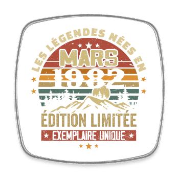 Vintage 1982 March Retro Anniversary Gift 1982 - Square fridge magnet - white - Front