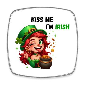 Embrasse-moi je suis irlandais - Magnet carré - blanc - Devant