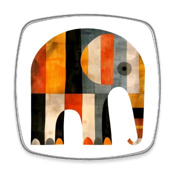 Elephant - Square fridge magnet - white - Front