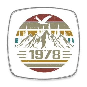 Born in 1978 Original Retro 1978 Birthday Gift - Square fridge magnet - white - Front