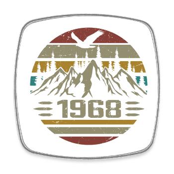 Né en 1968 Original Retro 1968 Cadeau Anniversaire - Magnet carré - blanc - Devant