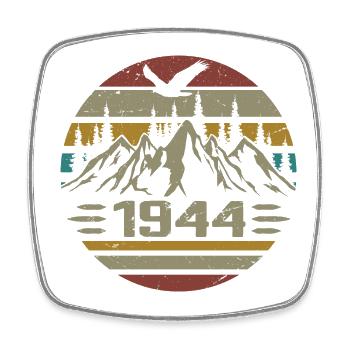 Jahrgang 1944 Original Retro 1944 Geburtstagsgeschenk - Viereckiger Kühlschrankmagnet - Weiß - Vorne