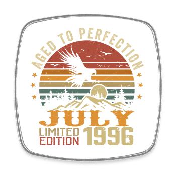 Vintage July 1996 Anniversary July 1996 - Square fridge magnet - white - Front