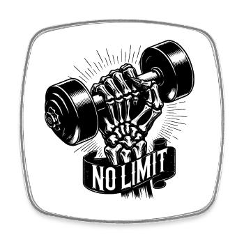 No Limit Hard Workout Bodybuilding Dumbbell - Square fridge magnet - white - Front