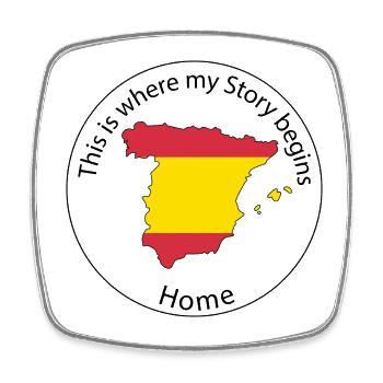 This is where my story begins | Spanien Spain - Square fridge magnet - white - Front