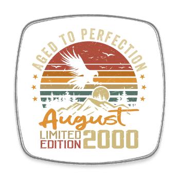 Vintage August 2000 Birthday Gift August 2000 - Square fridge magnet - white - Front