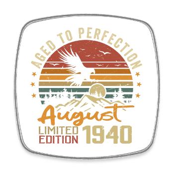 Vintage August 1940 Birthday Gift August 1940 - Square fridge magnet - white - Front