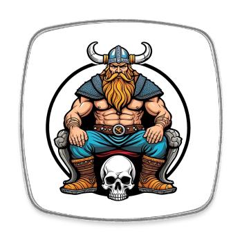 Vikings with Skull - Square fridge magnet - white - Front