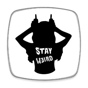 Rebellion Silhouette: Stay Weird - Viereckiger Kühlschrankmagnet - Weiß - Vorne